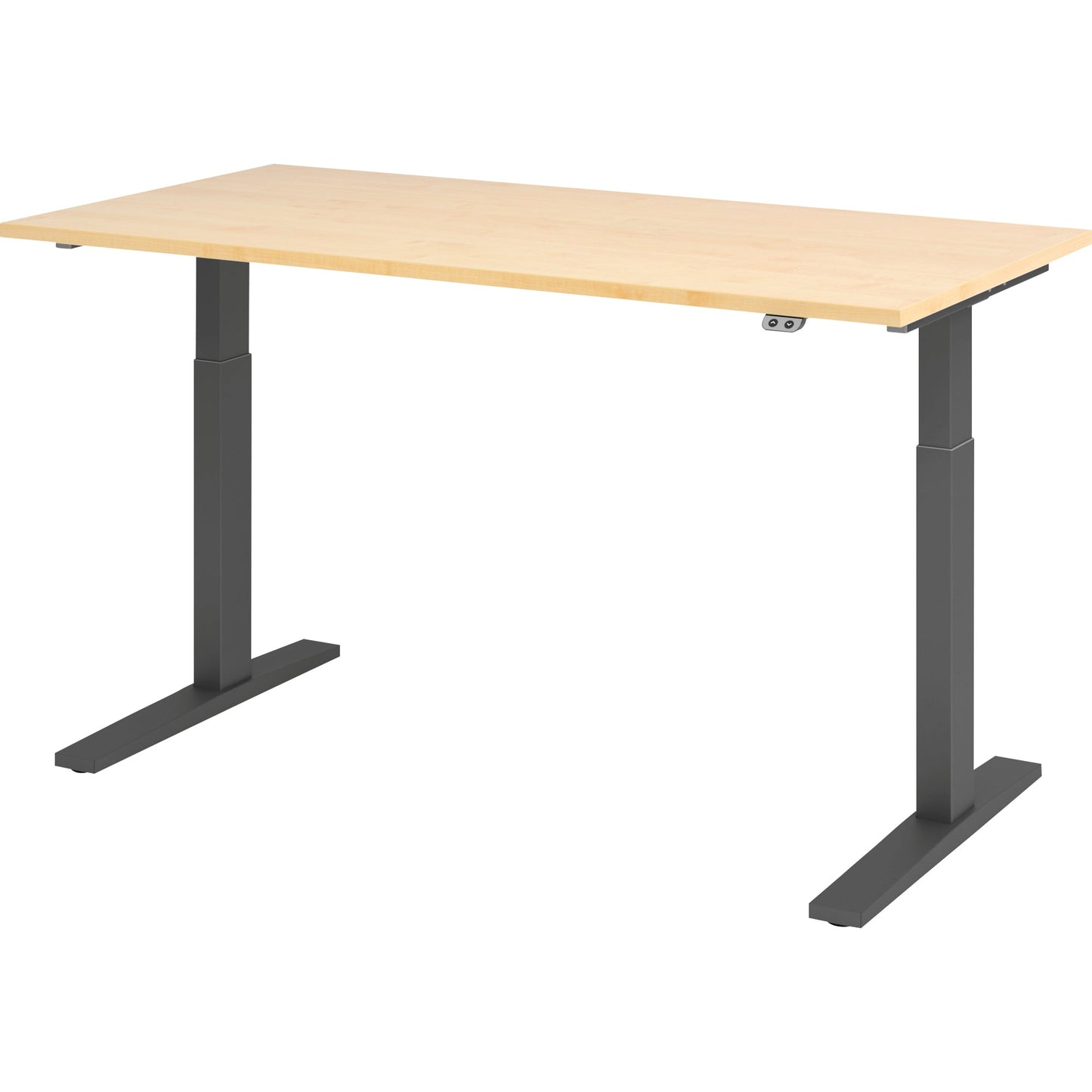 Hammerbacher Schreibtisch Maße: 1.600 x 700-1.200 x 800 mm (B x H x T) Spanplatte ahorn