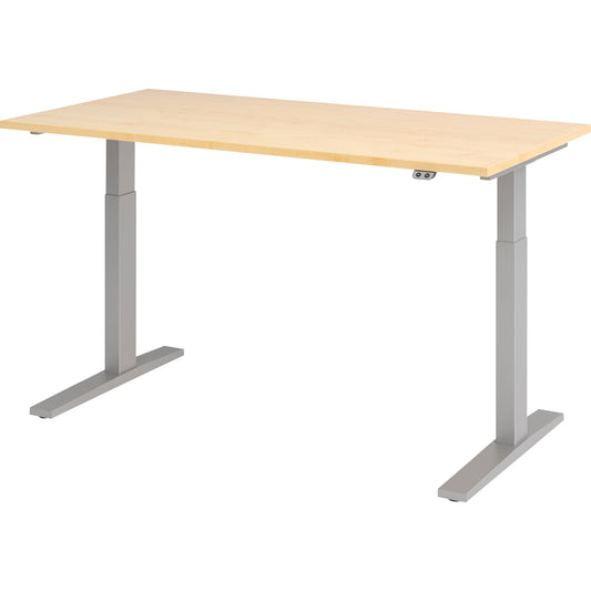 Hammerbacher Schreibtisch Maße: 1.600 x 700-1.200 x 800 mm (B x H x T) Spanplatte ahorn