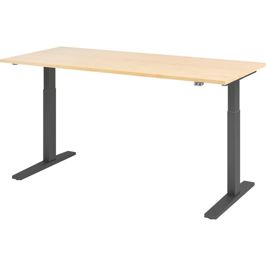 Hammerbacher Schreibtisch Maße: 1.800 x 700-1.200 x 800 mm (B x H x T) Spanplatte ahorn