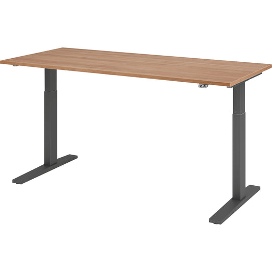 Hammerbacher Schreibtisch Maße: 1.800 x 700-1.200 x 800 mm (B x H x T) Spanplatte nussbaum