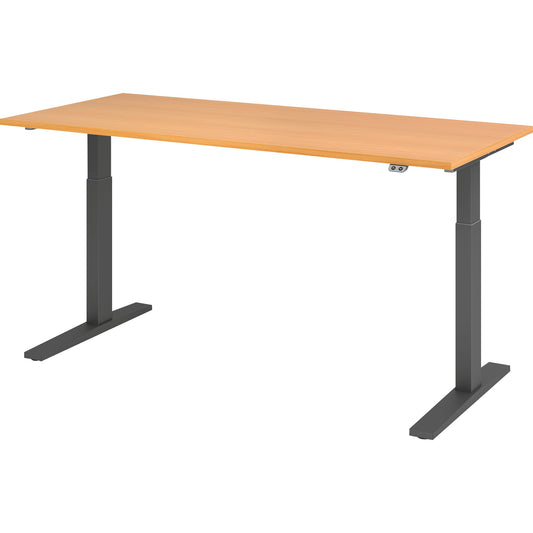 Hammerbacher Schreibtisch Maße: 1.800 x 700-1.200 x 800 mm (B x H x T) Spanplatte buche