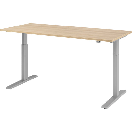 Hammerbacher Schreibtisch Maße: 1.800 x 700-1.200 x 800 mm (B x H x T) Spanplatte eiche