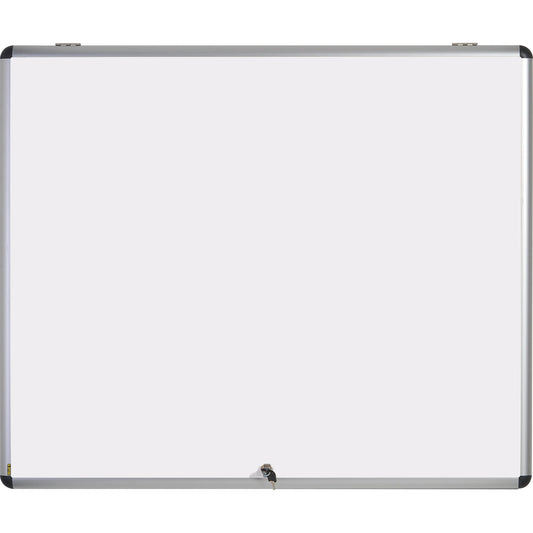 Bi-office Schaukasten Enclore Innenbereich 109,2 x 90,3 x 3,5 cm (B x H x T) 15 x DIN A4 mit Schloss Aluminium alu