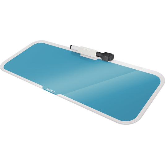 Leitz Memoboard Cosy 46,3 x 9 x 19,5 cm (B x H x T) inkl. 1 Stiftehalter, 1 Marker mit Wischer Sicherheitsglas blau