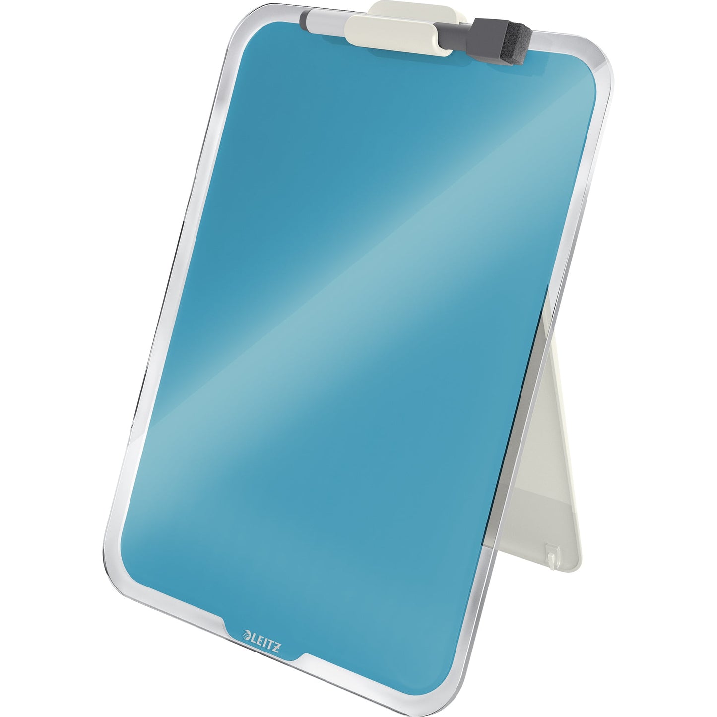 Leitz Glasboard Cosy 38,5 x 30,5 x 0,4 cm (B x H x T) Tafel nicht magnethaftend inkl. 1 Stiftehalter, 1 Marker mit Wischer Sicherheitsglas blau