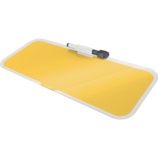 Leitz Memoboard Cosy 46,3 x 9 x 19,5 cm (B x H x T) inkl. 1 Stiftehalter, 1 Marker mit Wischer Sicherheitsglas gelb
