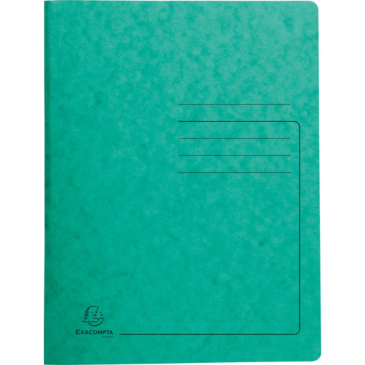 Exacompta Spiralhefter DIN A4 355g/m² mit Beschriftungsfeld Colorspankarton grün