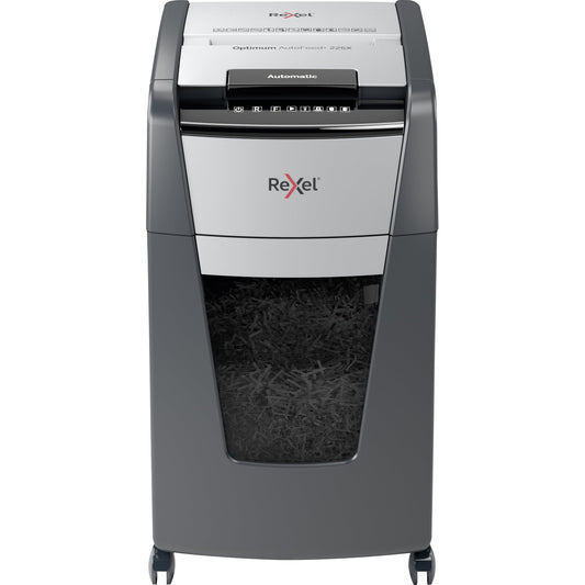 Rexel® Aktenvernichter Optimum AutoFeed+ 225X P-4 Papier, Heftklammern, Büroklammern, Kreditkarten Partikelschnitt schwarz