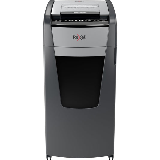 Rexel® Aktenvernichter Optimum AutoFeed+ 750M P-5 Papier, Heftklammern, Büroklammern, Kreditkarten Partikelschnitt schwarz