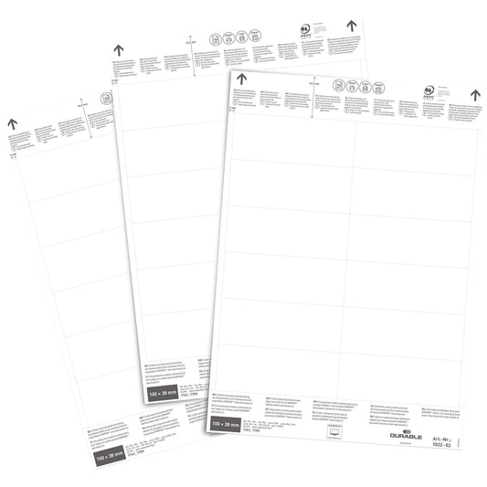DURABLE Einsteckschild 100 x 38 mm (B x H) 150g/m² Papier weiß 240 St./Pack.