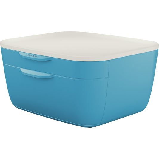 Leitz Schubladenbox Cosy 2 Schubladen DIN A4 Polystyrol Gehäusefarbe: blau