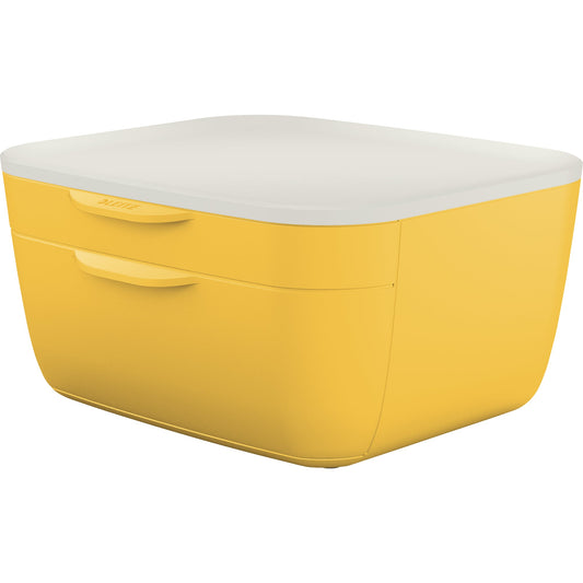 Leitz Schubladenbox Cosy 2 Schubladen DIN A4 Polystyrol Gehäusefarbe: gelb