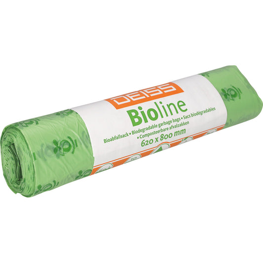 DEISS Müllbeutel BIOLINE 62 x 80 cm (B x H) 60l ecovio natur 10 St./Pack.