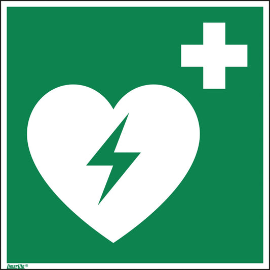 Hinweisschild 20 x 20 cm (B x H) E010 Automatisierter externer Defibrillator Hart-PVC