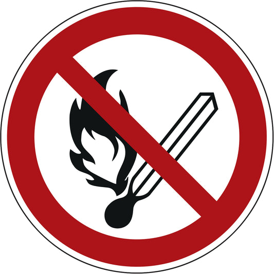 Hinweisschild 20cm P003 Feuer, offenes Licht u. Rauchen verboten Hart-PVC