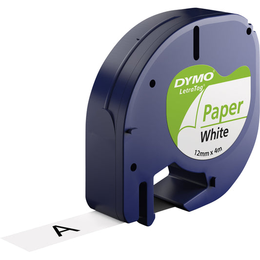 DYMO® Schriftbandkassette 12 mm x 4 m (B x L) weiß schwarz