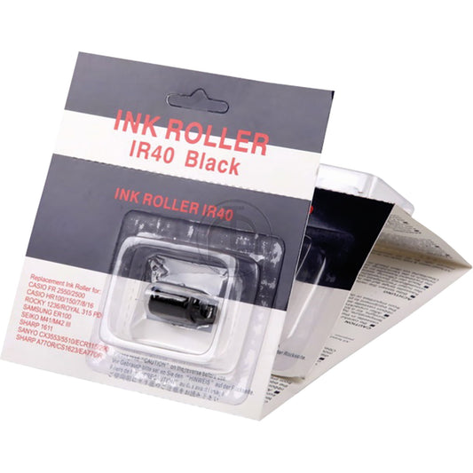 Farbrolle Casio FR 2500, -2550, HR 7, -8, -16, -100, -150, Rocky 1236, Royal 315 PD, Samsung ER100, Seiko M41, M42 III, Sharp 1611, Sanyo CX3553, 5510, ECR 115, -290, Sharp A77OR, CS1623, EA77OR Gr. 745 (IR40T) schwarz/rot
