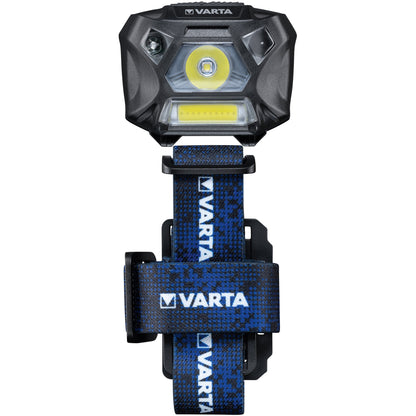 Varta Stirnlampe Work Flex® Motion Sensor H20 High: 150 Im, Low: 45lm High: 78 m, Low: 42m LED High: 4 h, Low: 20 AAA/Micro