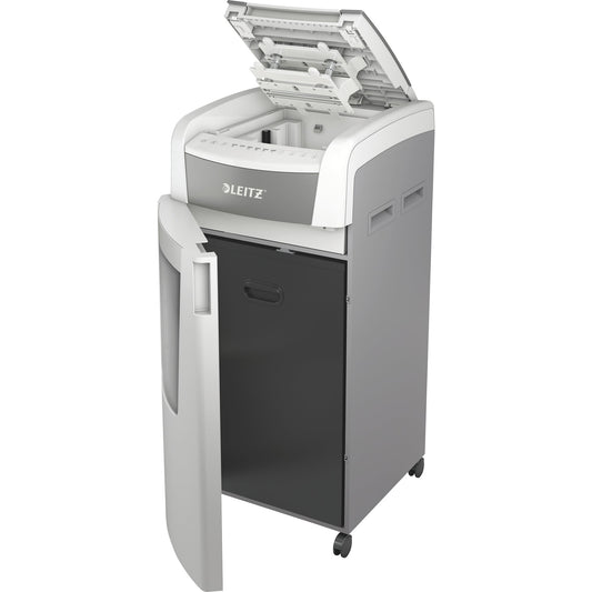 Leitz Aktenvernichter IQ Autofeed Office Pro 600 P-4 Papier, Heftklammern, Büroklammern, Kreditkarten Partikelschnitt weiß