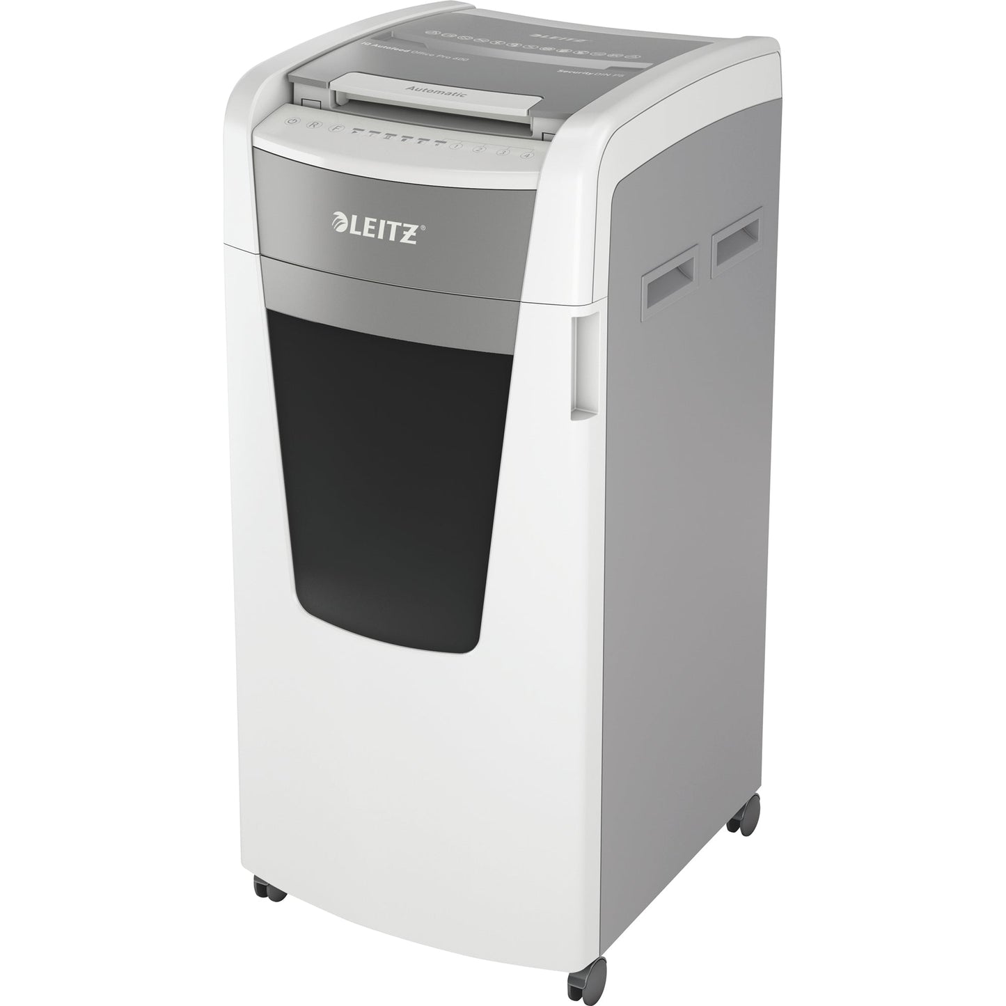 Leitz Aktenvernichter IQ Autofeed Office Pro 600 P-5 Papier, Heftklammern, Büroklammern, Kreditkarten Partikelschnitt weiß