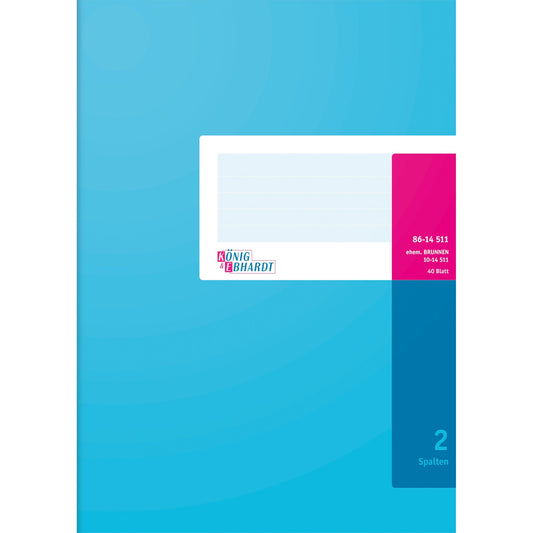 König & Ebhardt Spaltenbuch DIN A4 hellblau/magenta 2 Spalten 40 Bl.