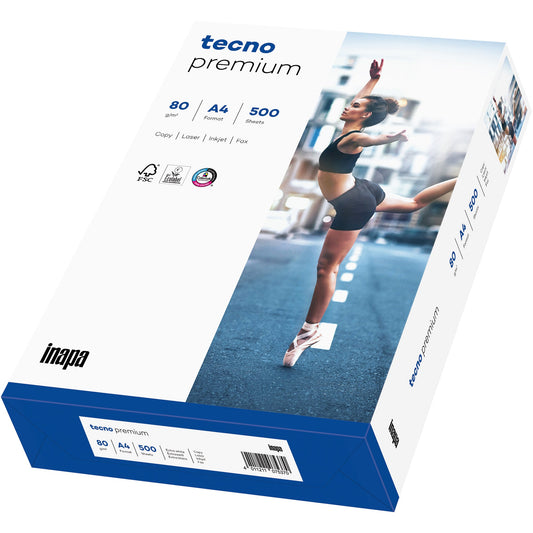 tecno Kopierpapier Premium DIN A4 80g/m² weiß 500 Bl./Pack.