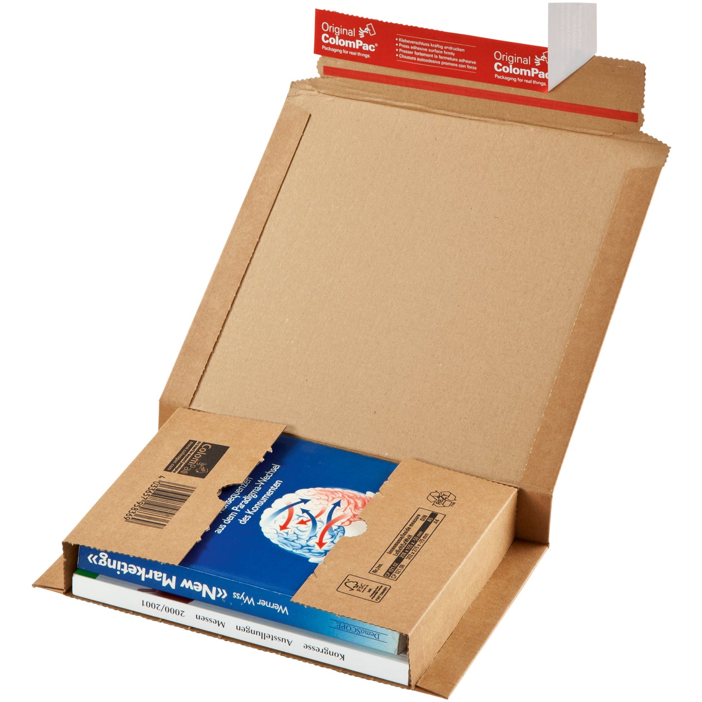 ColomPac® Versandkarton Innenmaße: 30,7 x -7,5 x 24,5 cm (B x H x T) Außenmaße: 35 x -7,8 x 25 cm (B x H x T) Kraftliner Wellpappe 1-wellig braun