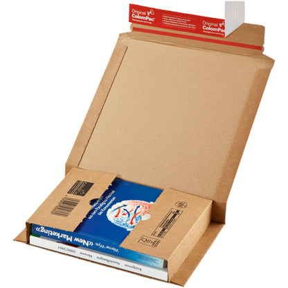 ColomPac® Versandkarton Innenmaße: 30,7 x -7,5 x 24,5 cm (B x H x T) Außenmaße: 35 x -7,8 x 25 cm (B x H x T) Kraftliner Wellpappe 1-wellig braun