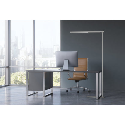 MAUL Stehleuchte MAULjet D, E je Lichtquelle: 2 x 21 kWh/1.000h LED silber