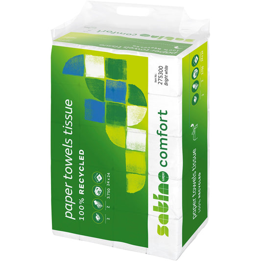 Satino by WEPA Papierhandtücher Comfort 24 x 24 cm (B x L) Tissue hochweiß 25 x 150 Bl./Pack.