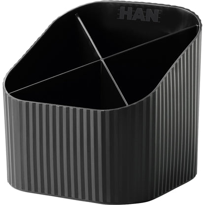 HAN Stifteköcher Re-X-LOOP 11,1 x 10,5 x 11,1 cm (B x H x T) Polypropylen, 100 % recycelt schwarz