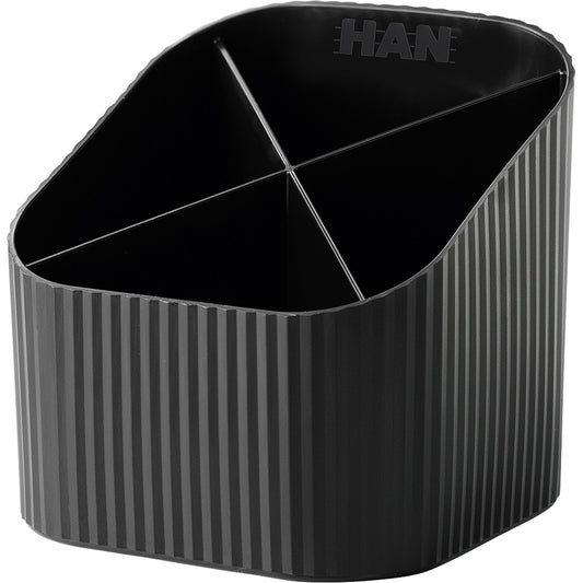 HAN Stifteköcher Re-X-LOOP 11,1 x 10,5 x 11,1 cm (B x H x T) Polypropylen, 100 % recycelt schwarz