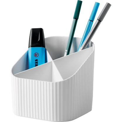 HAN Stifteköcher Re-X-LOOP 11,1 x 10,5 x 11,1 cm (B x H x T) Polypropylen, 100 % recycelt weiß