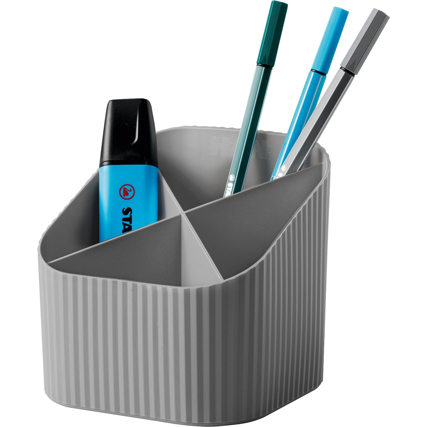 HAN Stifteköcher Re-X-LOOP 11,1 x 10,5 x 11,1 cm (B x H x T) Polypropylen, 100 % recycelt dunkelgrau