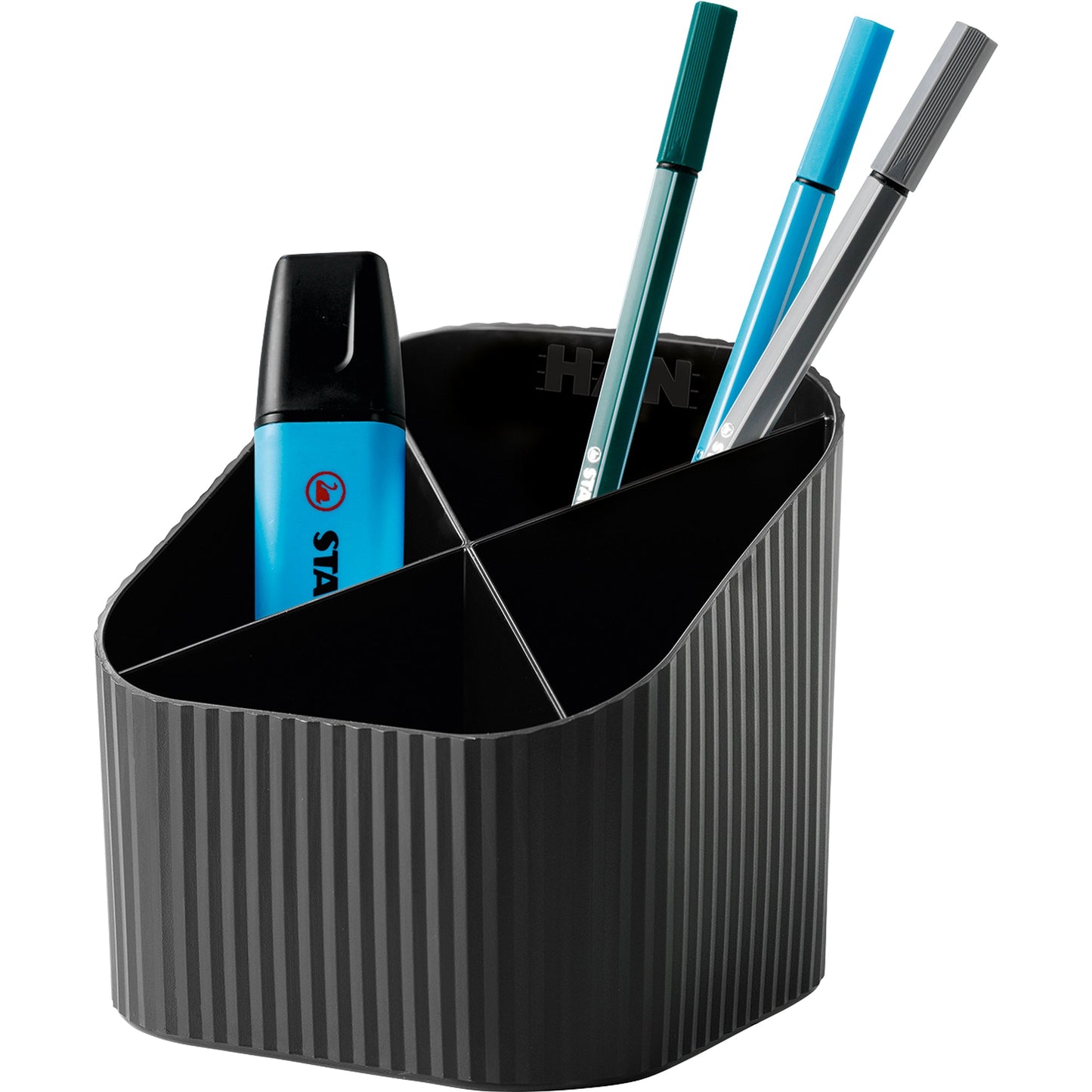 HAN Stifteköcher Re-X-LOOP 11,1 x 10,5 x 11,1 cm (B x H x T) Polypropylen, 100 % recycelt schwarz