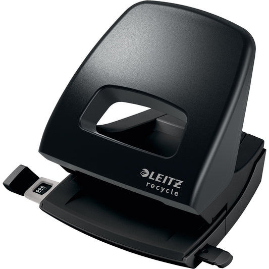 Leitz Locher NeXXt Recycle 8cm 30 Bl. (80 g/m²) mit Anschlagschiene schwarz