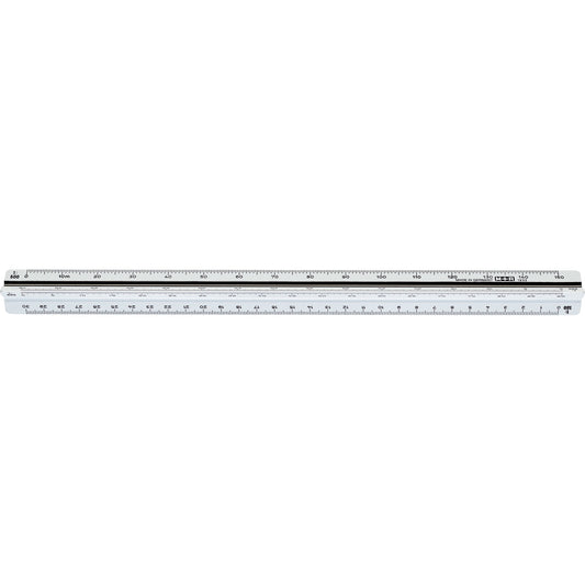 M+R Dreikantmaßstab 30cm Architekt 2: 1:100, 1:200, 1:250, 1:300, 1:400, 1:500 Kunststoff weiß