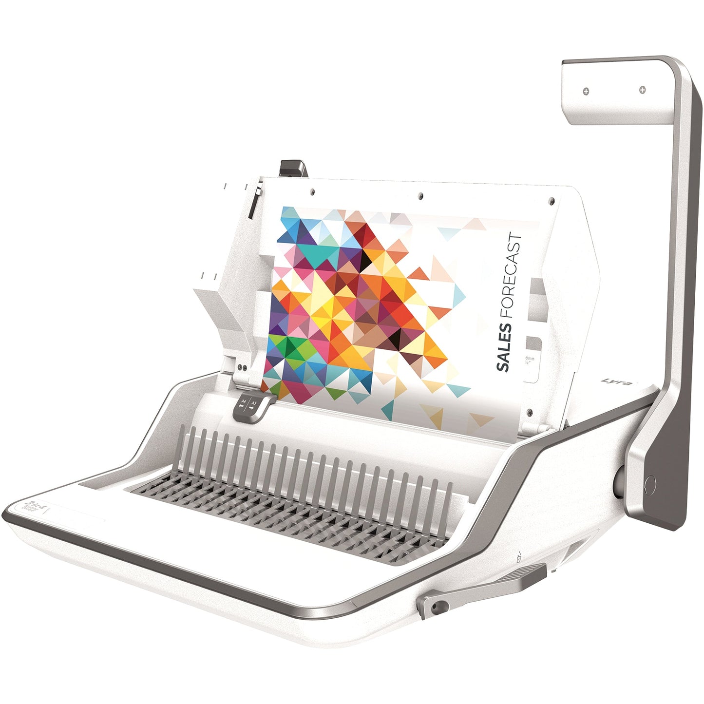 Fellowes® Plastikbindegerät Lyra 3-in-1 42,3 x 15,3 x 39,5 cm (B x H x T) DIN A4 38mm weiß/silber