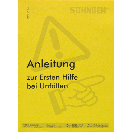 SÖHNGEN® Erste Hilfe Anleitung 14,7 x 21 x 0,2 cm (B x H x T)