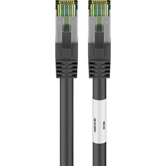 Goobay® Netzwerkkabel CAT 8.1 RJ45-Stecker/RJ45-Stecker 2m geschirmt schwarz