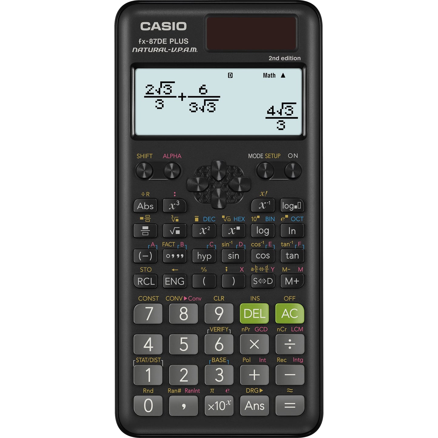 CASIO® Schulrechner FX-87DE PLUS 2ND EDITION 1 x 16-stellig, 1 x 10-stellig 502 Funktionen schwarz