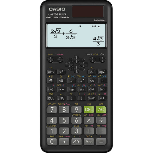 CASIO® Schulrechner FX-87DE PLUS 2ND EDITION 1 x 16-stellig, 1 x 10-stellig 502 Funktionen schwarz