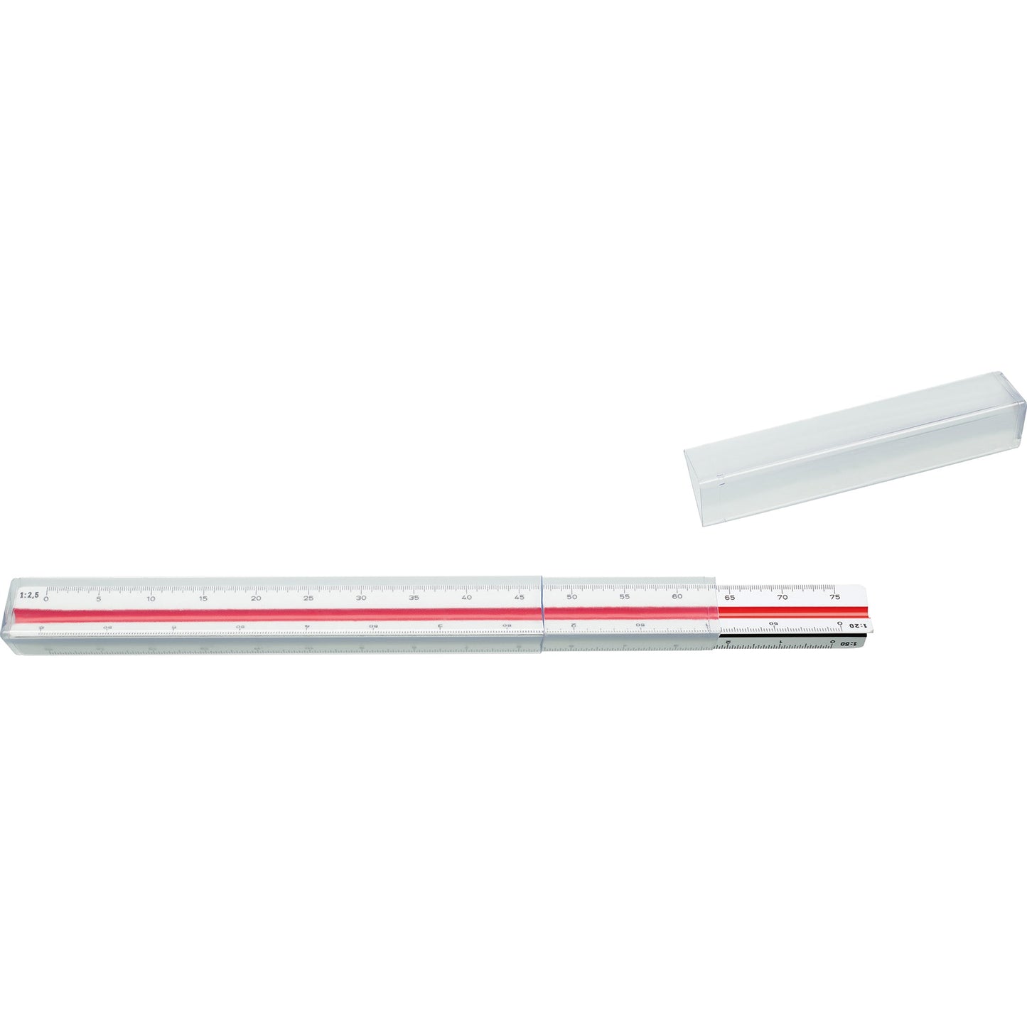 M+R Dreikantmaßstab 30cm Ingenieur DIN: 1:2,5, 1:5, 1:10, 1:20, 1:50, 1:100 Kunststoff weiß