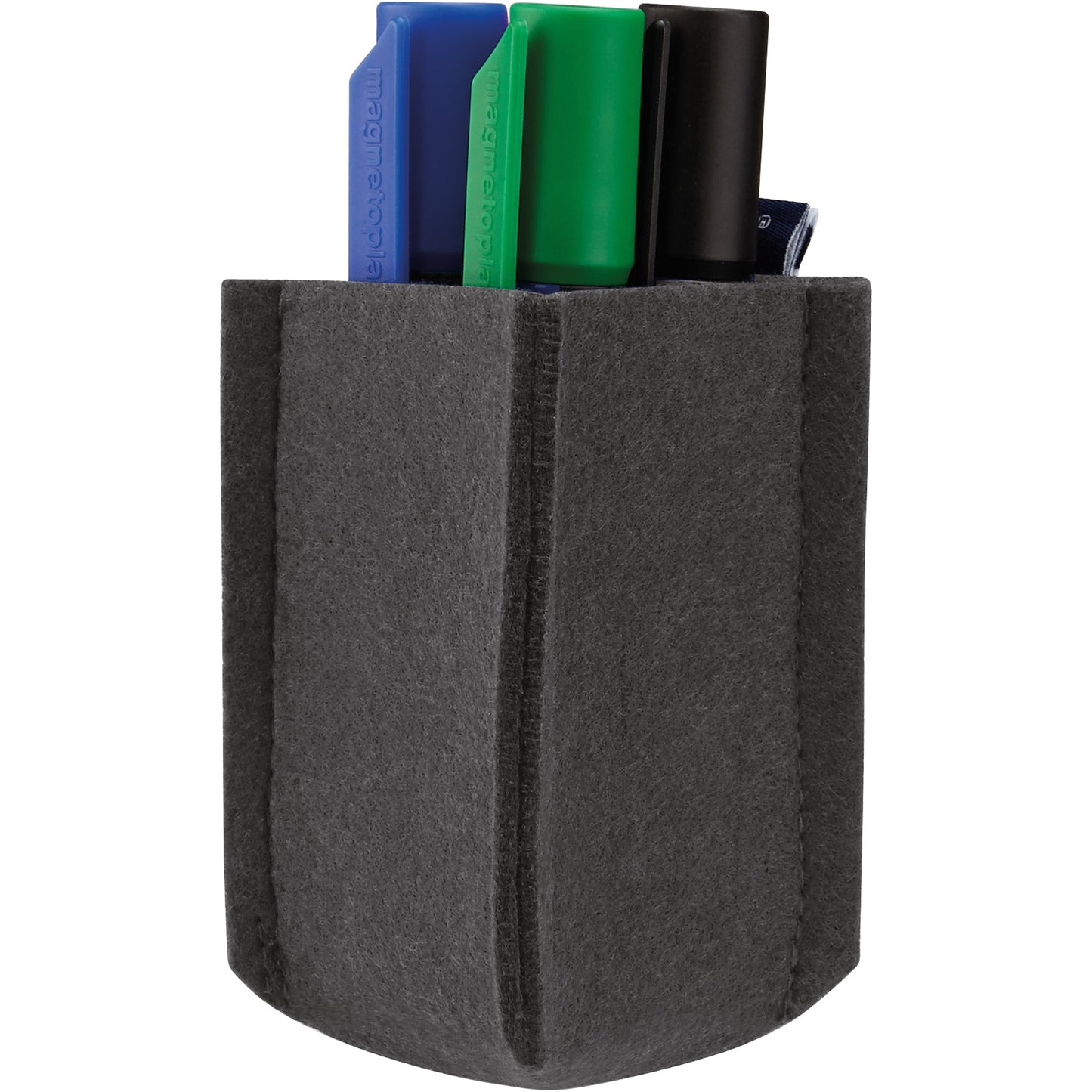 magnetoplan® Stiftehalter magnetoTray ecoAware SMALL 6 x 10 x 6 cm (B x H x T) nicht selbstklebend magnethaftend Polyester, 100 % recycelt grau