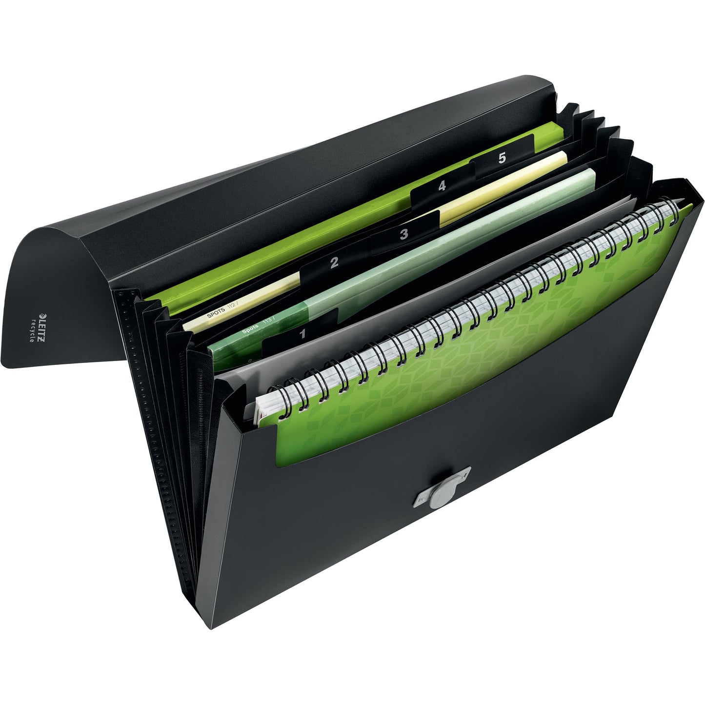Leitz Fächermappe Recycle DIN A4 schwarz 5 Fächer
