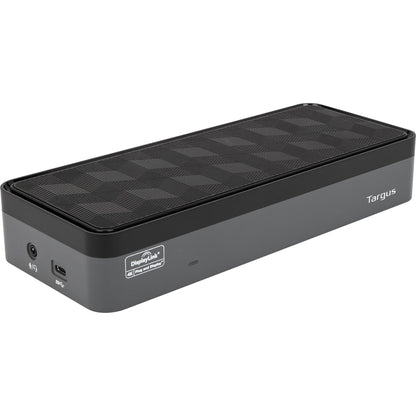 Targus Dockingstation QV4K 8,8 x 4,3 x 20,7 cm (B x H x T) Netzbetrieb 1 x USB-C 3.1 Gen 1 (Power Delivery), 1 x USB-C 3.1 Gen 1, 1 x USB-A 3.0 (Schnellladefunktion), 3 x USB-A 3.0, 4 x HDMI, 4 x DisplayPort, 1 x RJ45, 1 x Kopfhörer/Mikrofon, 1 x Strom