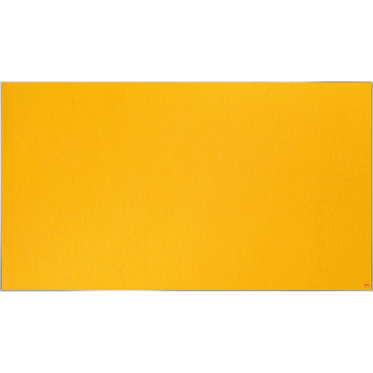 Nobo® Pinnwand Impression Pro Widescreen 155 x 87 cm (B x H) Maße der Oberfläche: 154,2 x 86,4 cm (B x H) Filz Material des Rahmens: Aluminium gelb