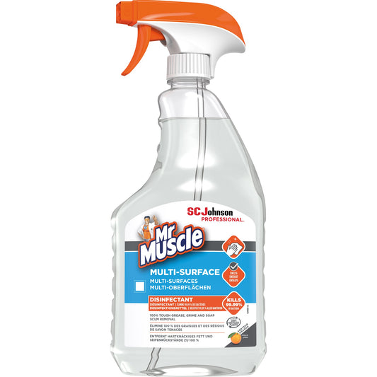 Mr Muscle Allzweckreiniger Multi Oberflächen Zitrus antibakteriell 10,5 Sprühflasche Kunststoff, 100 % recycelt 0,75l