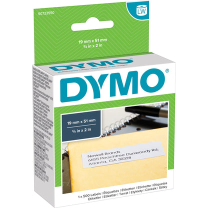 DYMO® Vielzwecketikett DYMO LabelWriterT 300 Serie, -400 Serie, -450 Serie, -Wireless, -550 Serie, LW 4XL, LW 5XL 19 x 51 mm (B x H) weiß 500 Etik./Rl.