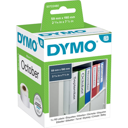 DYMO® Ordneretikett Original DYMO LabelWriterT Wireless, -320, -330 Turbo, -400, -400 Duo, -400 Turbo, -400 Twin Turbo, -450, -450 Duo, -450 Turbo, -450 Twin Turbo, LW 4XL 59 x 190 mm (B x H) Papier weiß 110 Etik./Rl.